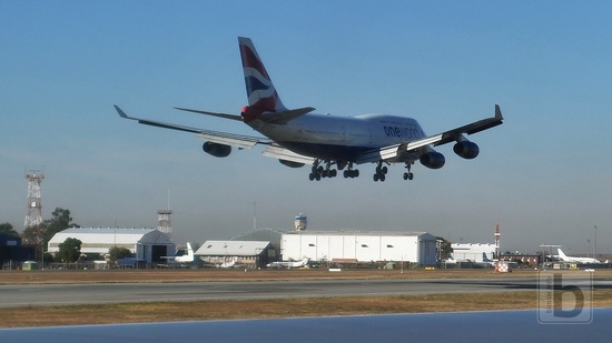 Johannesburg (JNB), přistávající B747 (G-CVIK), British Airways