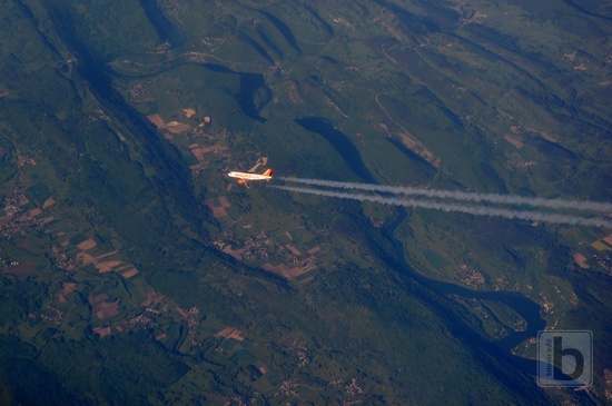 Air to air foto s EasyJetem, let JNB-LHR