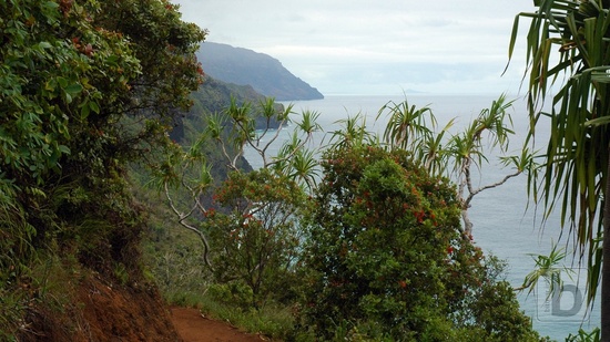 První pohled na Na Pali coast z Kalalau trail