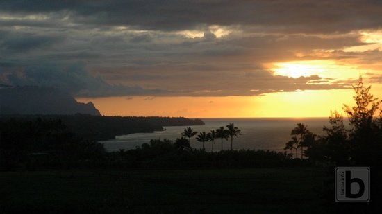 Kilauea Road, západ slunce