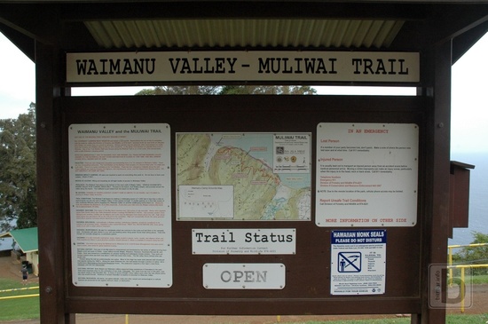 Informační tabule o Muliwai trailu