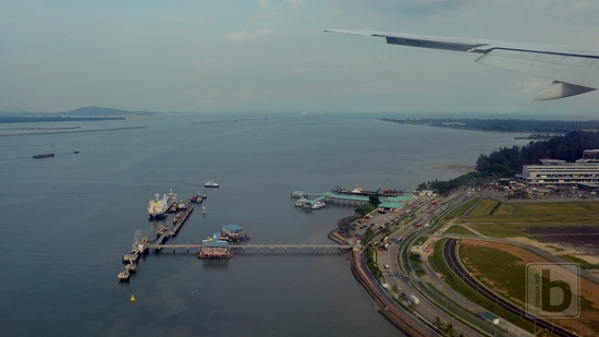 Okamžik před přistáním v Singapore Chanei