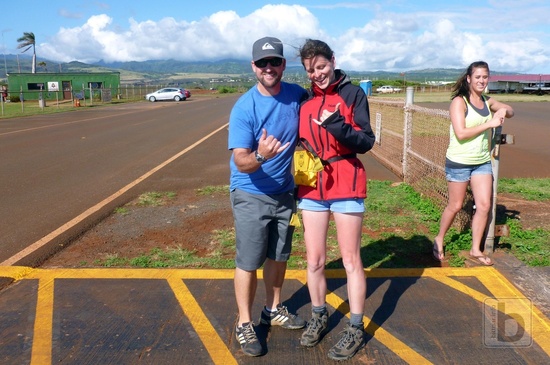 Pilot a Eva před odletem