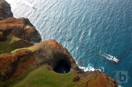 Pobřeží Na Pali Coast z vrtulníku