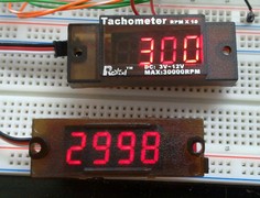 RCEXL tachometer with original and alternative firmware