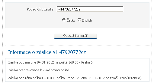Tracking zálohy